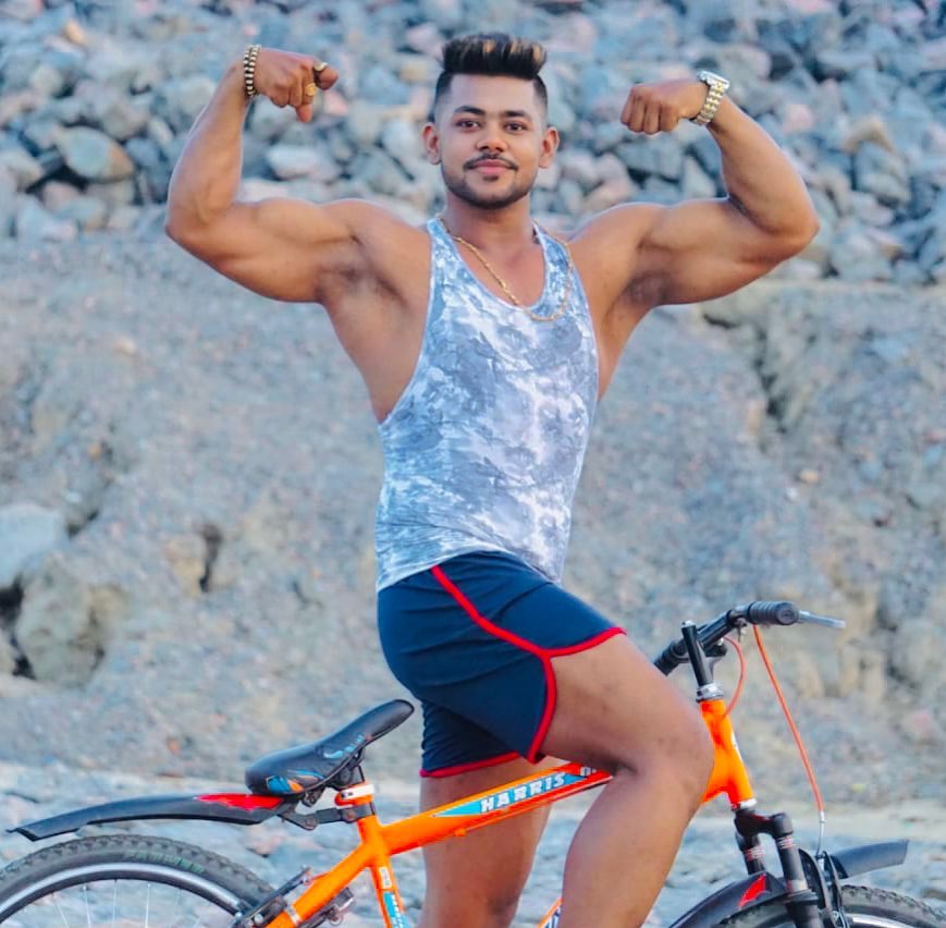 Sumit Yadav in a bodybuilding portrait